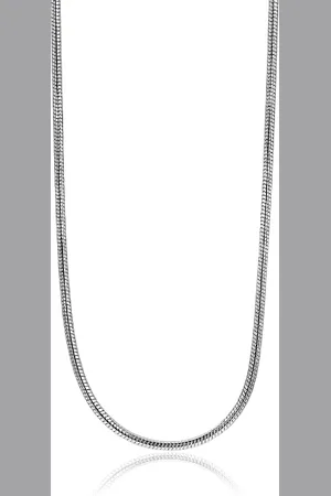 ZinZi 50cm zilveren slangen collier 1mm breed ZISL50