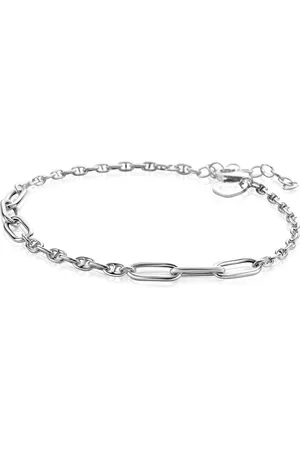 ZinZi Zilveren marine schakel armband met zes grotere ovale schakels 4,5mm breed 18-20cm ZIA2413