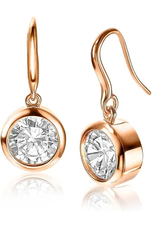 ZinZi Zilveren oorhangers rosé verguld witte zirconia 11mm ZIO3