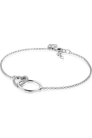 ZinZi Zilveren armband open rond en hart in elkaar ZIA1483