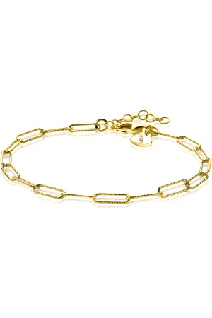 ZinZi Zilveren armband in 14K geel verguld met trendy paperclip schakels van 3,4mm breed ZIA1992G