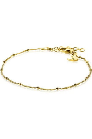 ZinZi Zilveren 14K geel verguld gourmet armbandje met bolletjes 17-20cm ZIA2181G