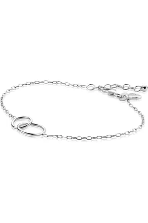 ZinZi Zilveren paperclip schakel armband met ronde vormen 17-20cm ZIA2275