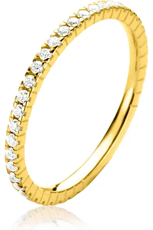 ZinZi Gold 14 krt gouden ring 1,7mm breed met 40 witte zirconia