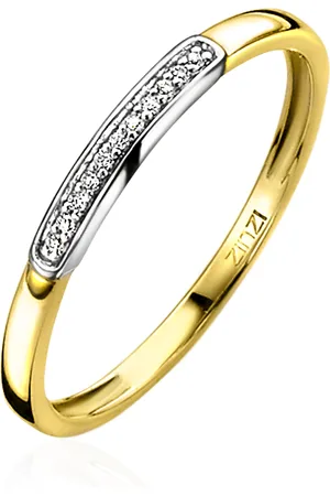 ZinZi Gold 14 karaat gouden aanschuifring rijzetting ZGR148