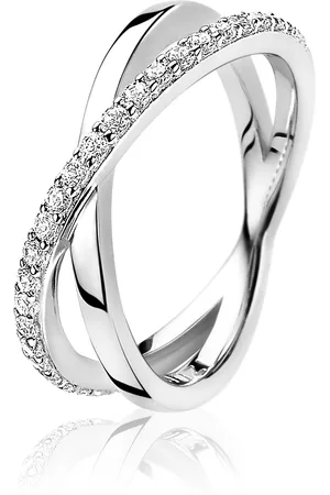 ZinZi Zilveren cross-over ring glad ZIR1569