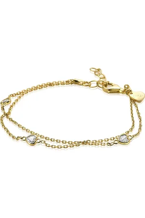 ZinZi Zilveren armband geel verguld dubbel hartje ZIA1721G