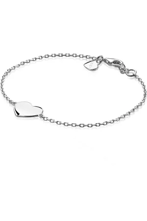ZinZi Zilveren armband met hart plaatje 10mm om te graveren 17-20cm ZIA2346