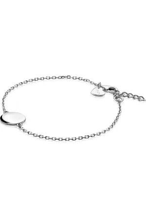 ZinZi Zilveren armband met rond plaatje 15mm om te graveren 17-20cm ZIA2345