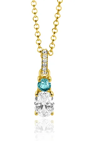 ZinZi 19mm gold plated zilveren hanger wit met luxe hangoog ZIH2438 (zonder collier)