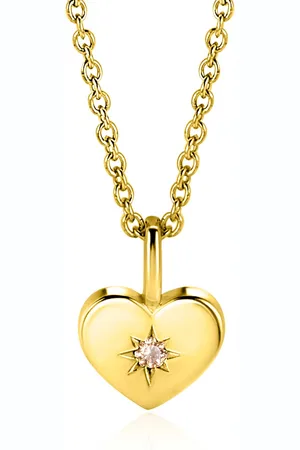 ZinZi NOVEMBER hanger 12mm gold plated hart geboortesteen citrien zirconia (zonder collier)