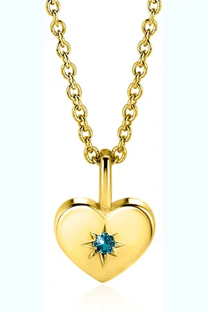 ZinZi MAART hanger 12mm gold plated hart geboortesteen aquamarijn zirconia (zonder collier)