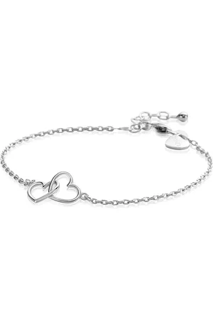 ZinZi Zilveren armband met 2 verbonden hartjes 16,5-19,5cm ZIA2513