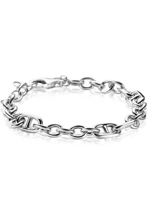 ZinZi Zilveren schakel armband, waarbij ronde schakels zijn gecombineerd met zes trendy grotere marine schakels 7,8mm breed 17-20cm ZIA2580