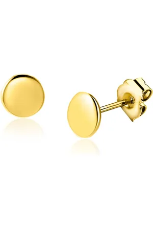ZinZi 5mm Gold 14 karaat gouden oorknoppen glad rond 5mm ZGO503