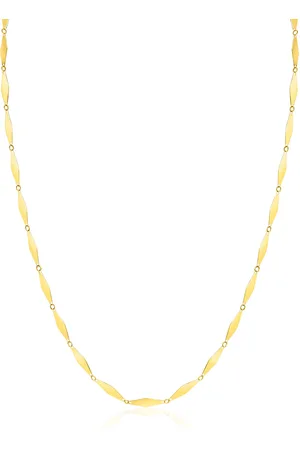 ZinZi Gold 14 krt gouden massieve ketting met glanzende lange ruitvormige schakels 3mm breed 45cm ZGC492