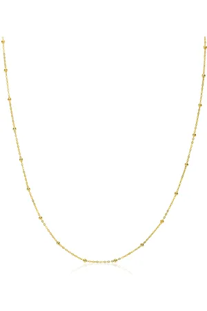 ZinZi Gold 14 krt gouden massieve schakelkettinkje met bolletjes 1,5mm breed, lengte 40-45cm ZGC489