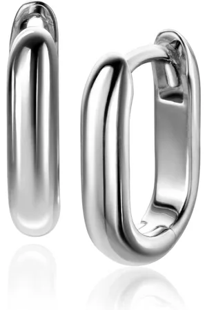 ZinZi 14,5mm zilveren oorringen in ovale vorm met ronde buis 3mm breed ZIO2603