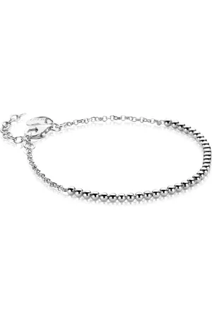 ZinZi Zilveren jasseron armband met bolletjes schakels (2,5mm breed) in het midden 16-19cm ZIA2640