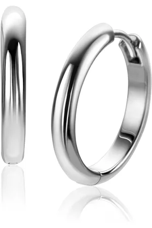 ZinZi 20mm zilveren gladde oorringen met ronde buis 3mm met luxe klapsluiting ZIO2602