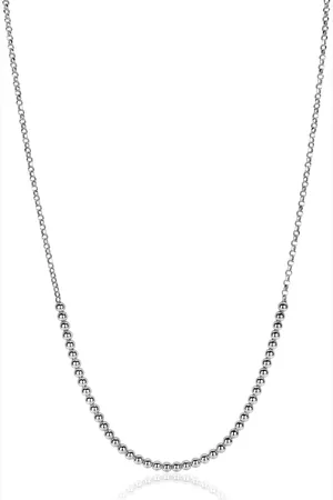ZinZi Zilveren jasseron ketting met bolletjes schakels (2,5mm breed) in het midden 40-45cm ZIC2640
