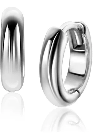 ZinZi 12,5mm zilveren gladde oorringen met ronde buis 3mm met luxe klapsluiting ZIO2600