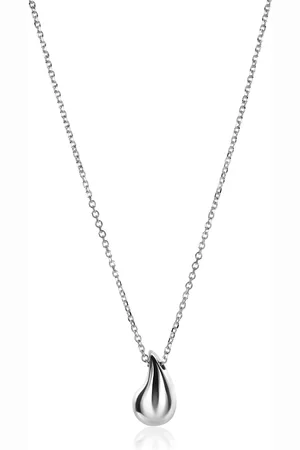 ZinZi Zilveren jasseron ketting 42-45cm met organisch gevormde hanger 18mm ZIC2636