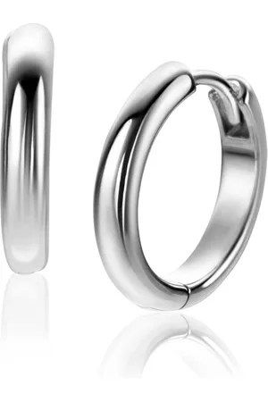 ZinZi 16mm zilveren gladde oorringen met ronde buis 3mm met luxe klapsluiting ZIO2601
