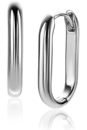 ZinZi 20mm zilveren oorringen in ovale vorm met ronde buis 3mm breed ZIO2605