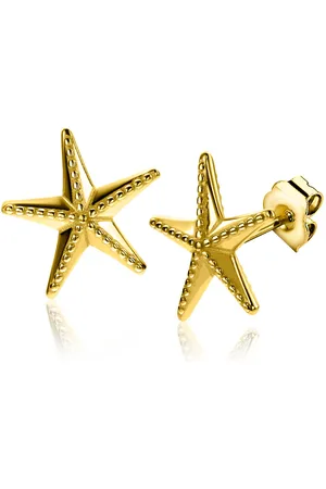 ZinZi 13mm gold plated zilveren oorstekers grote zeester ZIO2641