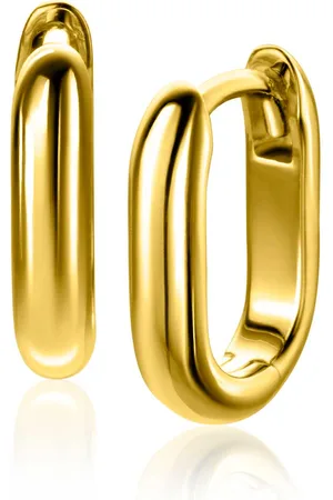 ZinZi 14,5mm gold plated zilveren oorringen in ovale vorm met ronde buis 3mm breed ZIO2603G