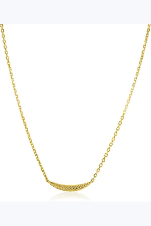 ZinZi Gold plated zilveren schakelkettinkje met grote veer. De veer staat symbool voor je vleugels uitslaan en vrijheid. 40-45cm ZIC2644G