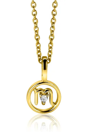 ZinZi 9mm gold plated zilveren Schorpioen sterrenbeeldhanger bezet met witte zirconia ZIHY-SCH (zonder collier)