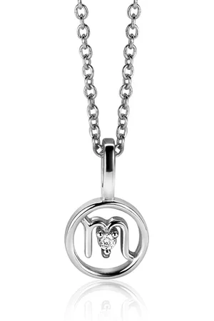 ZinZi 9mm zilveren Schorpioen sterrenbeeldhanger bezet met witte zirconia ZIH-SCH (zonder collier)