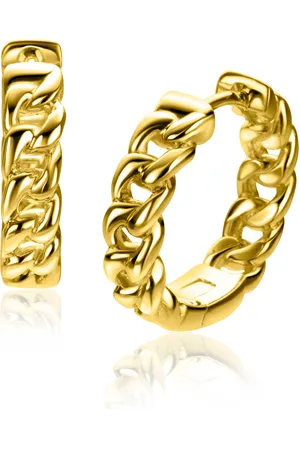 ZinZi 18mm gold plated zilveren oorringen gourmet schakel 18x4,5mm ZIO2595
