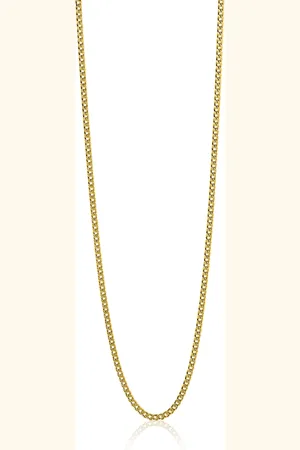 ZinZi 42cm zilveren gourmet ketting gold plated. ZILC-G42G