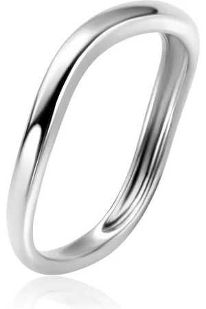 ZinZi Zilveren gladde ring organisch gevormd (3mm breed) ZIR2656
