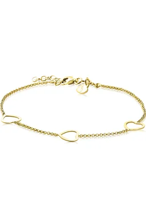 ZinZi Zilveren armband geel verguld hart 17-20cm ZIA1188G