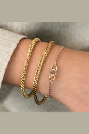 ZinZi Zilveren schakelarmband geel verguld 4,5mm breed 19cm ZIA1057G